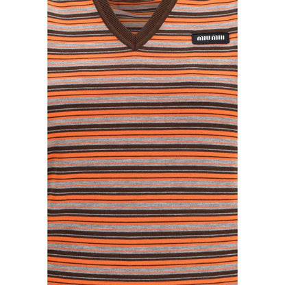 Miu Miu Multicolor Wool Sleeveles Sweater