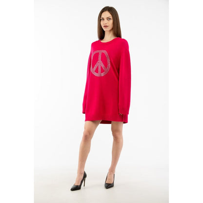 Moschino Fuchsia Wool Casual Dress