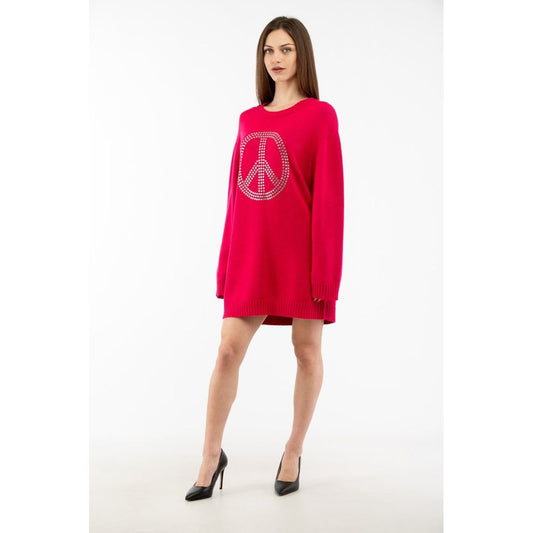 Moschino Fuchsia Wool Casual Dress