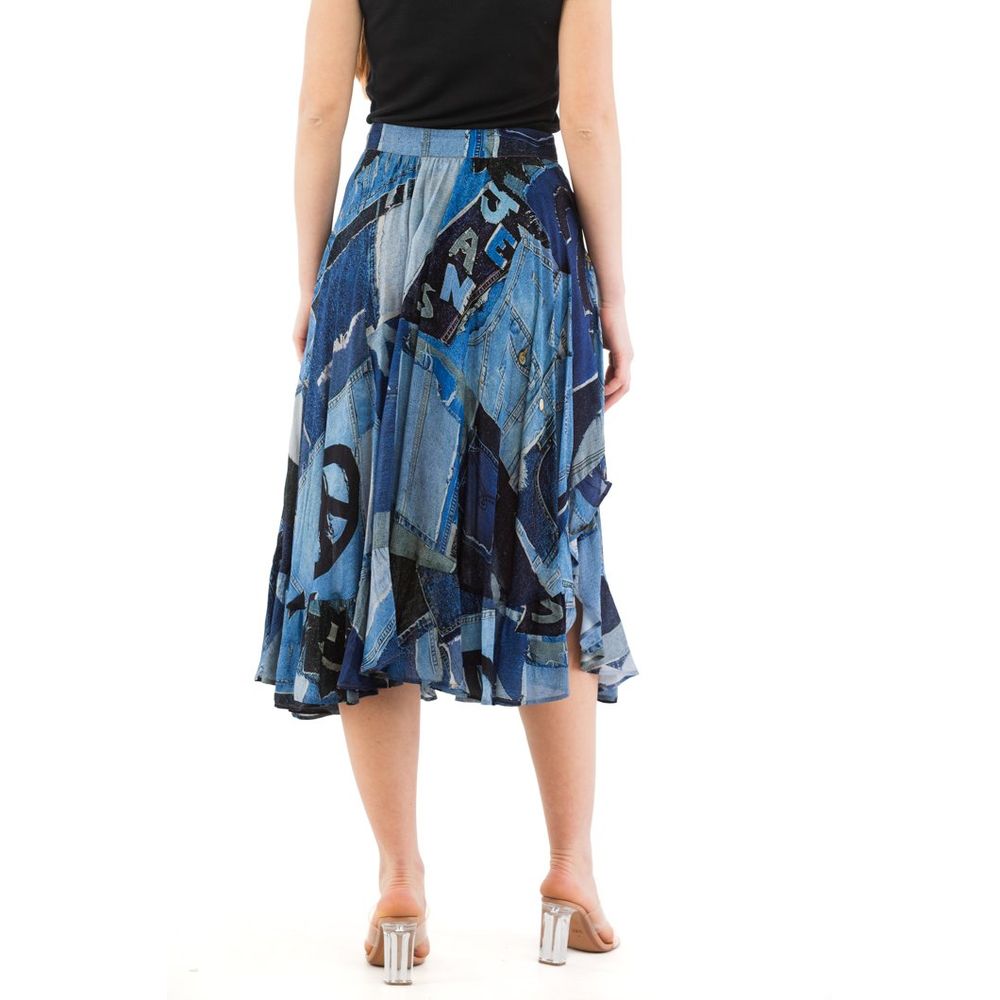 Moschino Multicolor Viscose Midi Skirt