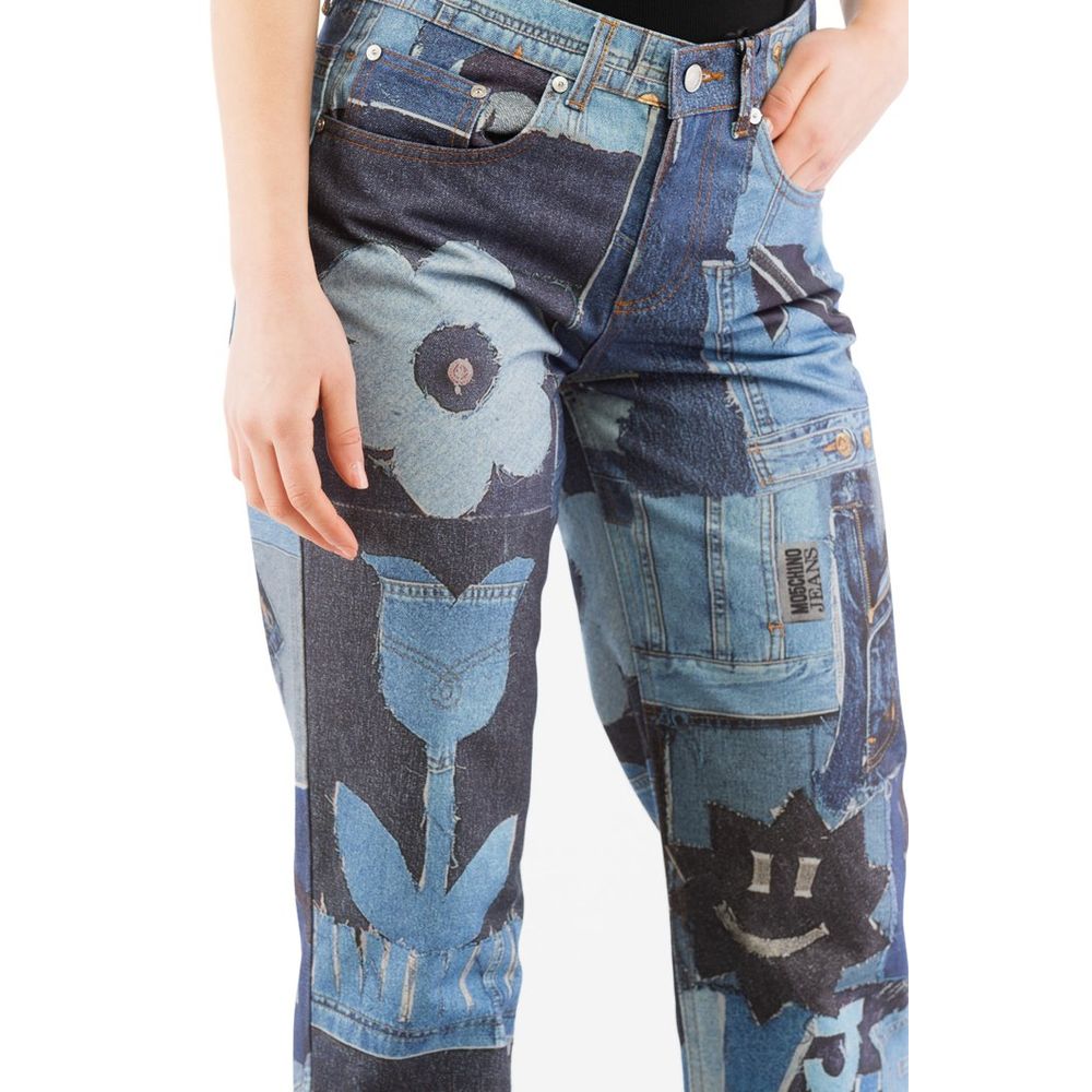 Moschino Multicolor Cotton Jeans Denim