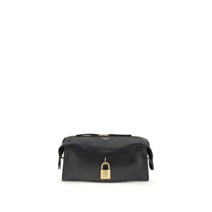 Balmain Black Calf Leather Bos Taurus Shoulder Bag
