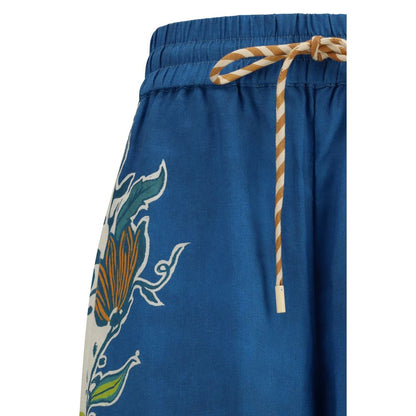 Alemais Blue Linen Casual Pants