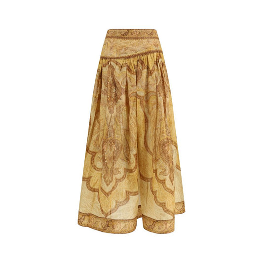 Zimmermann Bicolor Cotton Long Skirt