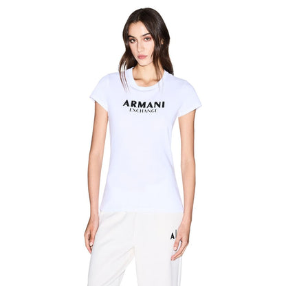 Armani Exchange White Cotton T-Shirt