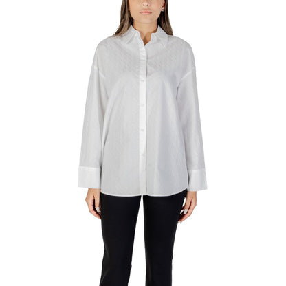 Armani Exchange White Cotton Blouse