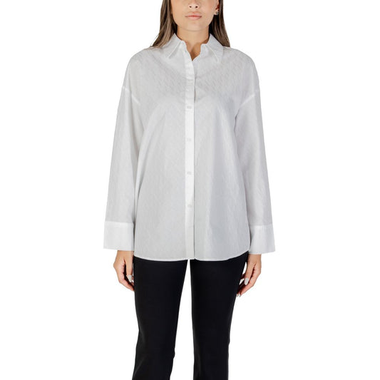 Armani Exchange White Cotton Blouse