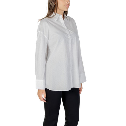 Armani Exchange White Cotton Blouse