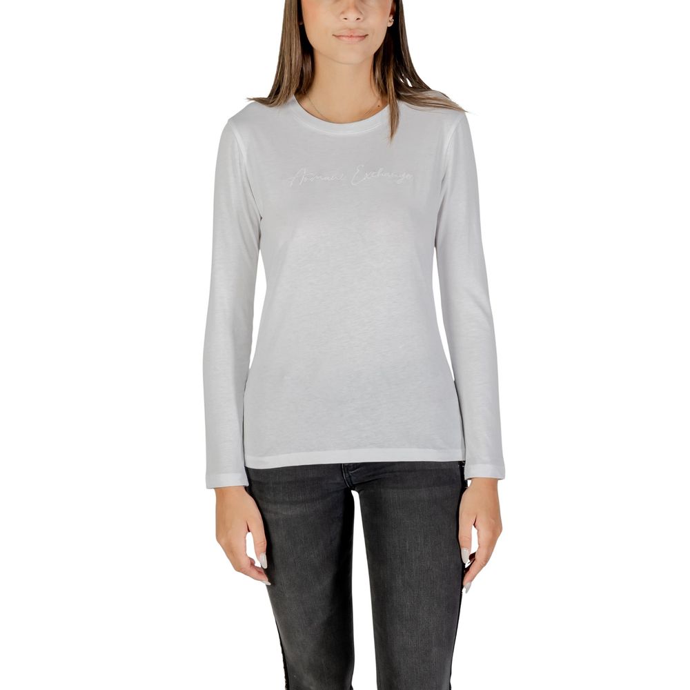 Armani Exchange White Cotton Long Sleeve T-Shirt
