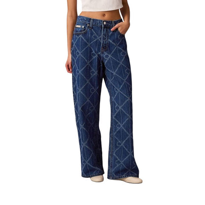 Calvin Klein Jeans Blue Cotton Boyfriend Jeans