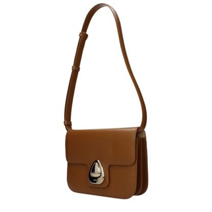 A.P.C. Brown Leather Shoulder Bag
