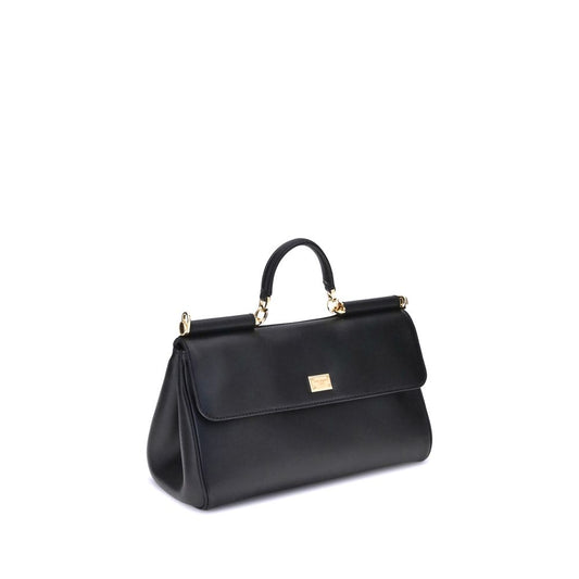 Dolce & Gabbana Black Calf Leather Bos Taurus Shoulder Bag