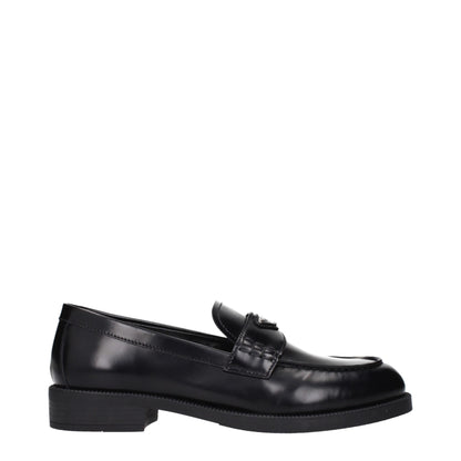 Prada Black Leather Slip-On Loafers
