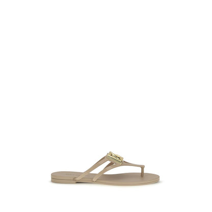 Dolce & Gabbana Gold Rubber Strap-On Sandals