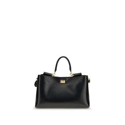 Dolce & Gabbana Black Calf Leather Bos Taurus Shoulder Bag