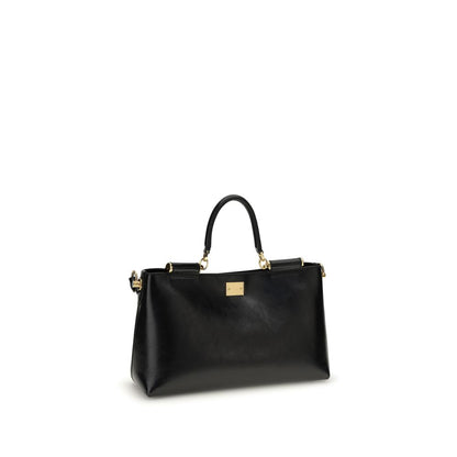 Dolce & Gabbana Black Calf Leather Bos Taurus Shoulder Bag