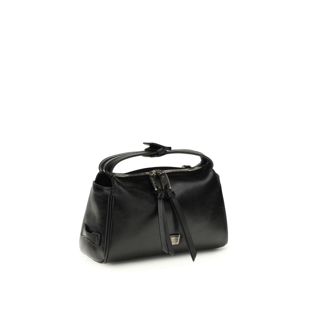 Dolce & Gabbana Black Calf Leather Bos Taurus Shoulder Bag