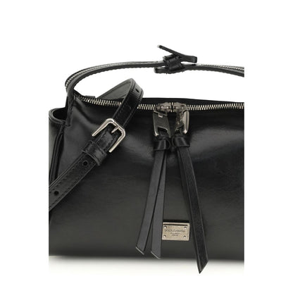 Dolce & Gabbana Black Calf Leather Bos Taurus Shoulder Bag