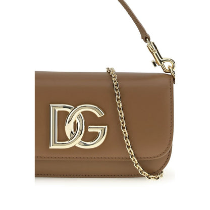 Dolce & Gabbana Brown Calf Leather Bos Taurus Shoulder Bag