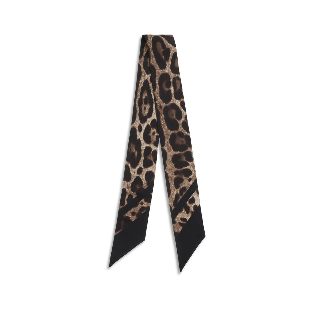 Dolce & Gabbana Brown Silk Scarf