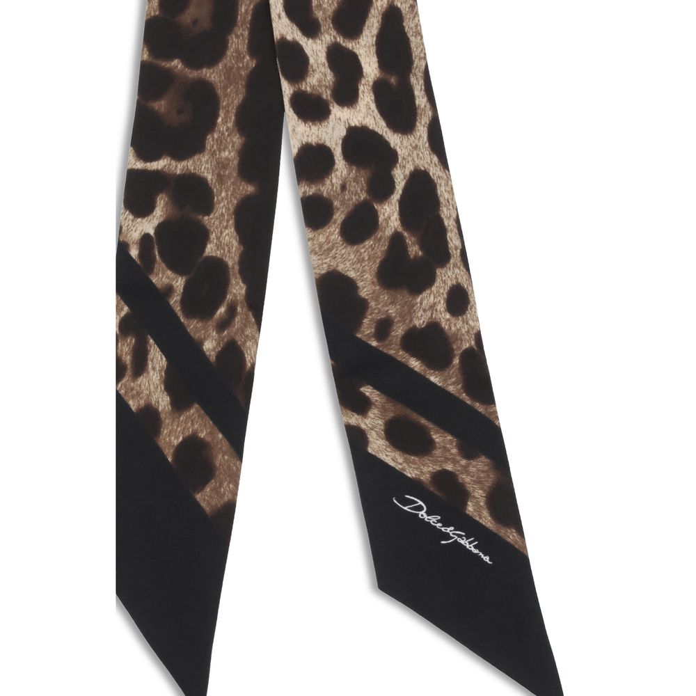 Dolce & Gabbana Brown Silk Scarf