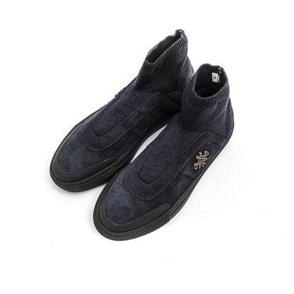 Mr&Mrs Italy Blue Leather Womens Ankle Boot