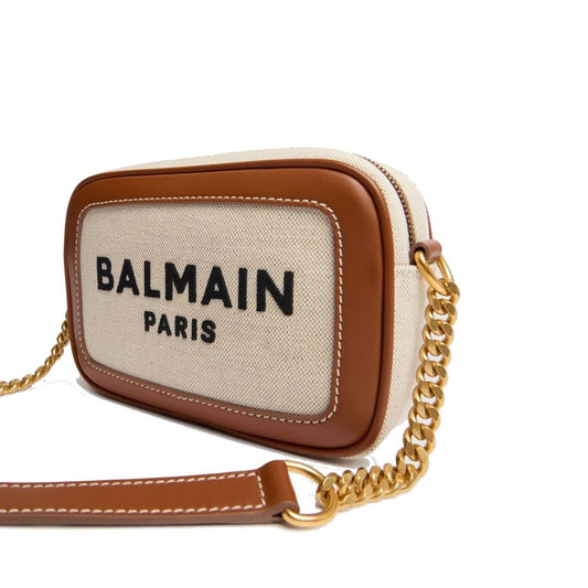 Balmain Brown Cotton Crossbody Bag