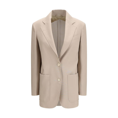 Max Mara Beige Fleece Wool Blazer
