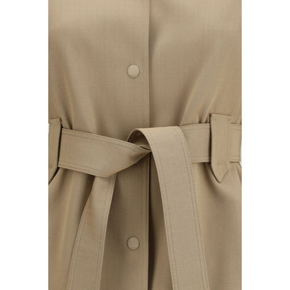 Max Mara Brown Fleece Wool Coat