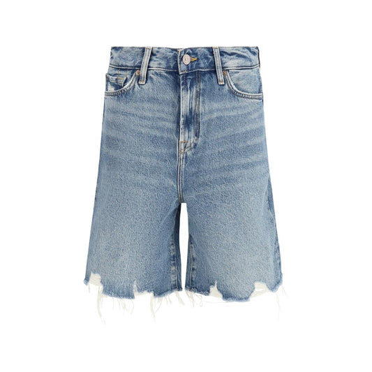 7FOR Blue Cotton Bermuda Shorts