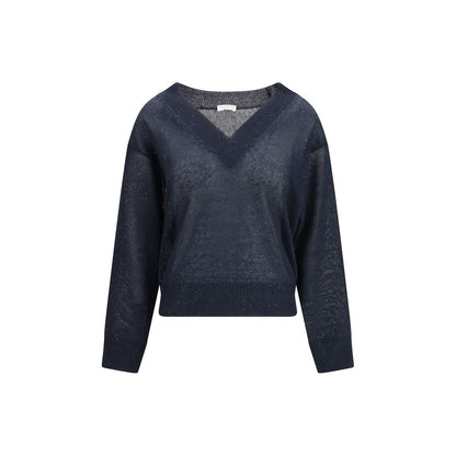 Brunello Cucinelli Blue Linen Sweatshirt