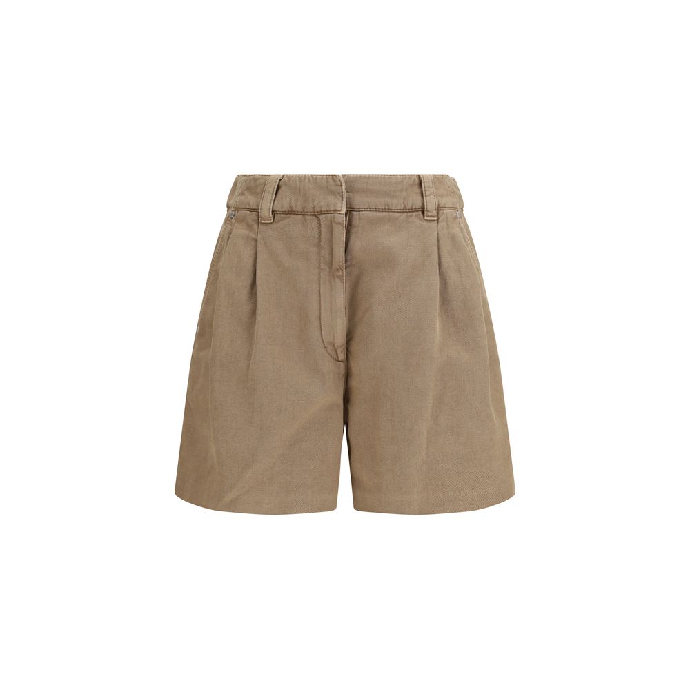 Brunello Cucinelli Beige Cotton Bermuda Shorts