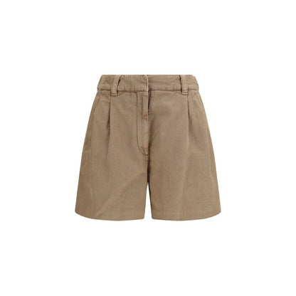 Brunello Cucinelli Beige Cotton Bermuda Shorts