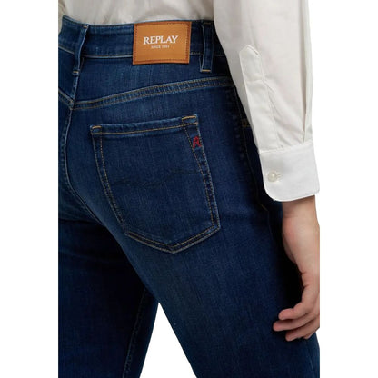 Replay Blue Cotton Skinny Jeans