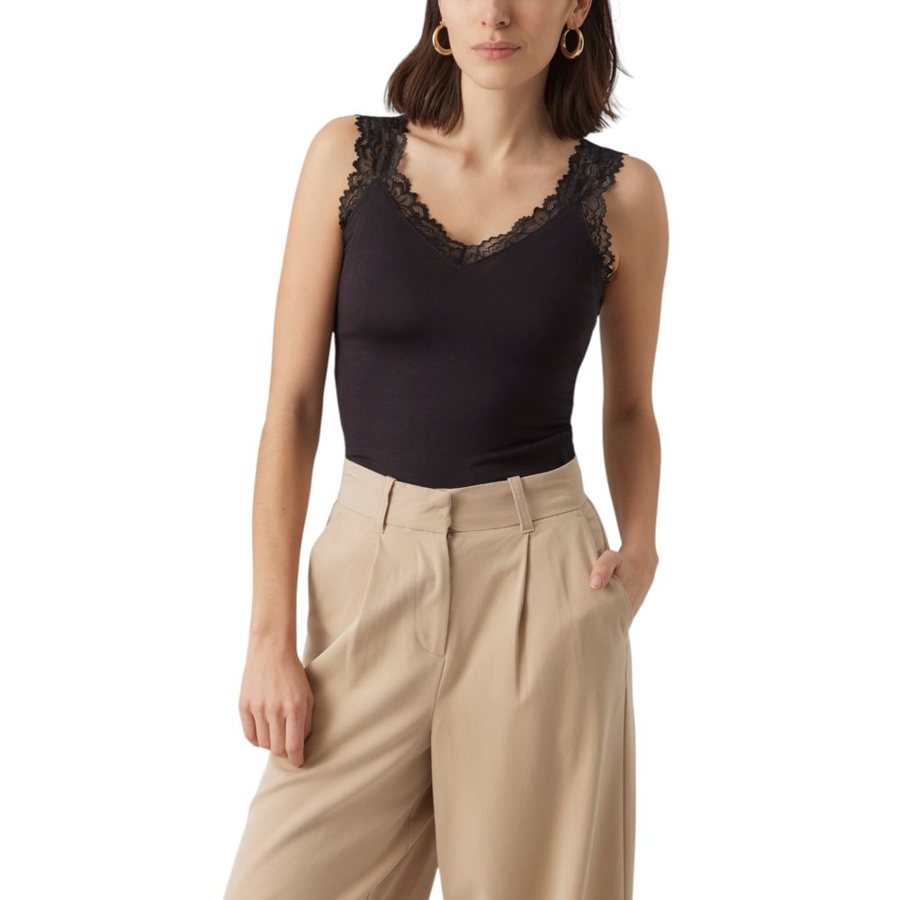 Vero Moda Black Viscose Tank Tops