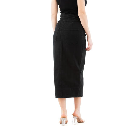 Moschino Black Cotton Midi Skirt