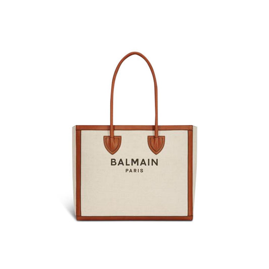 Balmain Beige Cotton Tote Bag