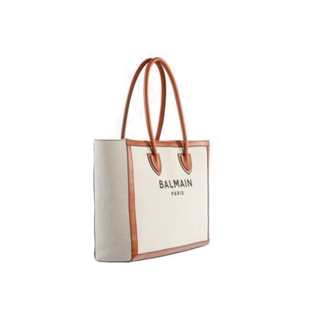 Balmain Beige Cotton Tote Bag