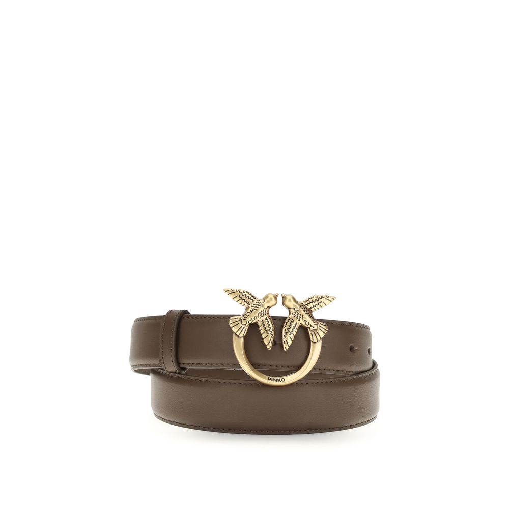 PINKO Brown Calf Leather Bos Taurus Regular Belt