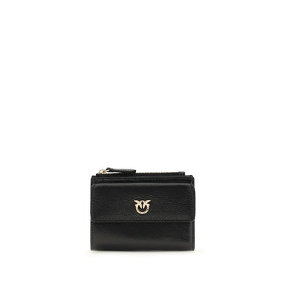 PINKO Black Calf Leather Bos Taurus Wallet