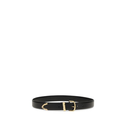 PINKO Black Calf Leather Bos Taurus Regular Belt