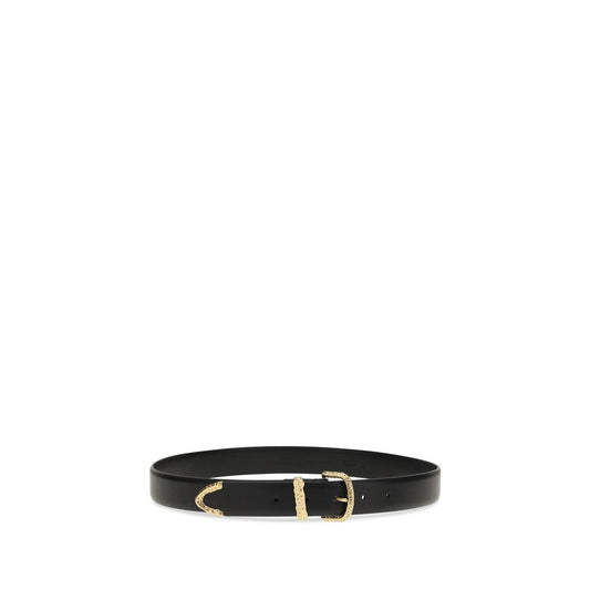 PINKO Black Calf Leather Bos Taurus Regular Belt