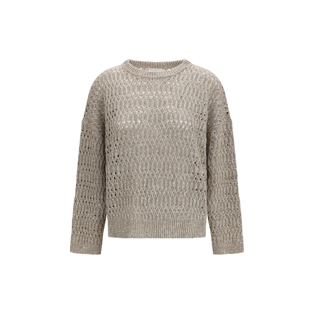 Brunello Cucinelli Beige Silk Sweatshirt