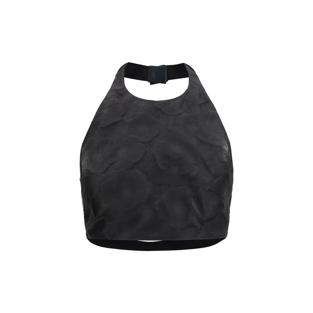 Max Mara Black Silk Pattern Shirt