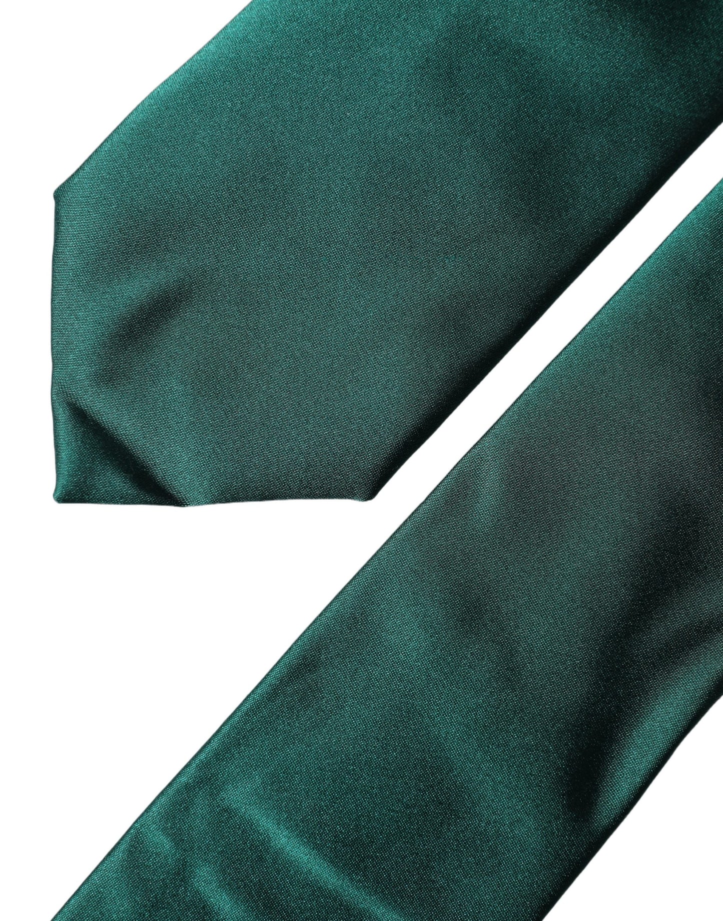 Dolce & Gabbana Dark Green Satin Silk Adjustable Women Tied Necktie Tie