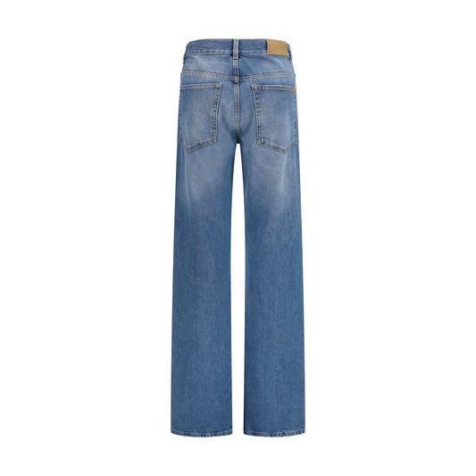 Calvin Klein Blue Cotton Straight-Leg Jeans