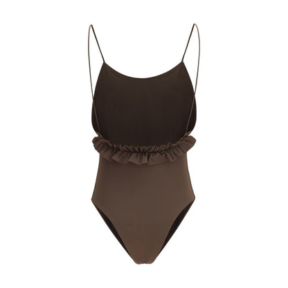 Jacquemus Brown Polyamide One-Piece Swimsuit