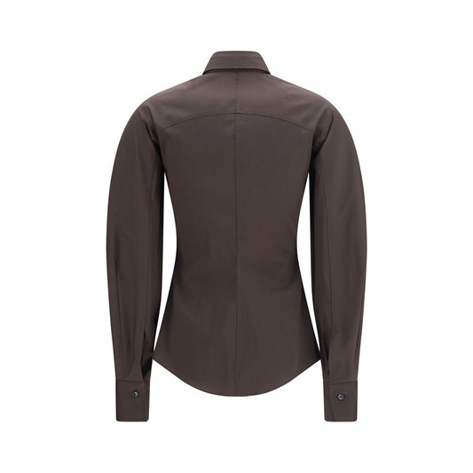 Brunello Cucinelli Brown Cotton Dress Shirt