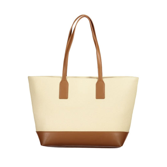 Mario Valentino Beige Polyurethane Women's Shoulder Bag