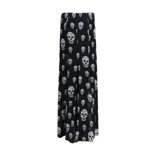 Alexander McQueen Black Silk Long Skirt